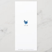 青と白の水彩花柄のウェディングメニュー メニュー (裏面)