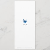 青と白の水彩花柄のウェディングメニュー メニュー (裏面)