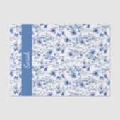 青と白の水彩花柄ワイルドフラワーの名前 薄葉紙 (正面)