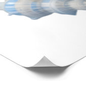 青と白の水彩貝殻 - 海の世界をテーマにしたベビー部屋 ポスター (角)