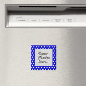 青と白の水玉模様のフォトフレーム マグネット (インサイチュ (食洗機))