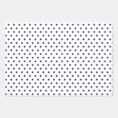 青と白の水玉模様の花のコラージュ ラッピングペーパーシート (正面3)