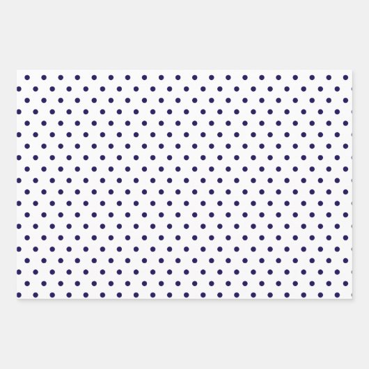 青と白の水玉模様の花のコラージュ ラッピングペーパーシート (正面3)