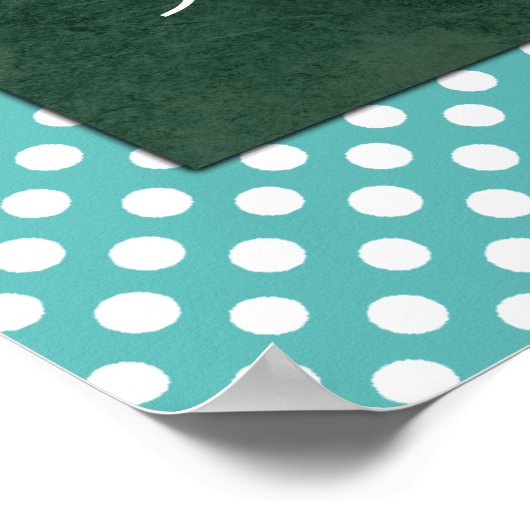 青と白の水玉模様教室の規則 ポスター (角)