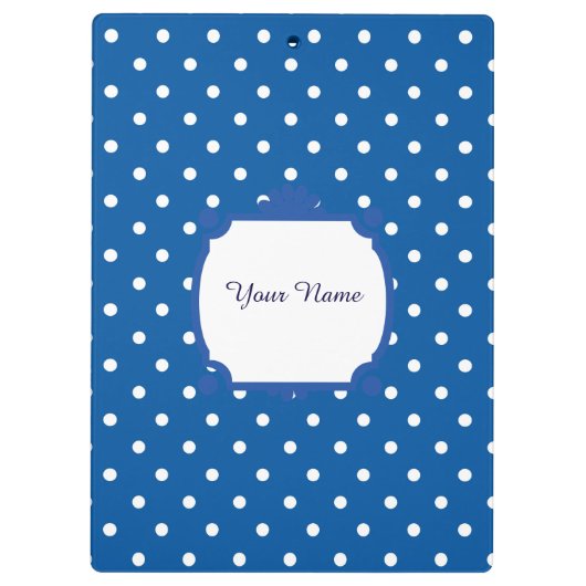 青と白の水玉模様 クリップボード (裏面)