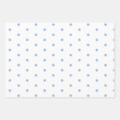 青と白の水玉模様、青い雪、星 ラッピングペーパーシート (正面3)