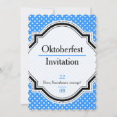 青と白の水玉、女性らしいバイエルン風 招待状 (裏面)