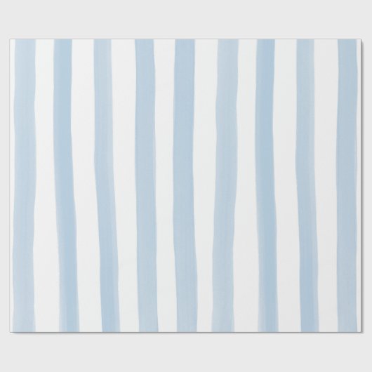 青と白の水色のストライプパターン ラッピングペーパー (フラット)