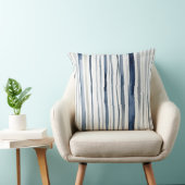 青と白の水色のストライプ クッション (椅子)