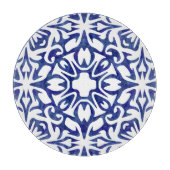 青と白の水色のタイルのパタスペインのーン カッティングボード (正面)