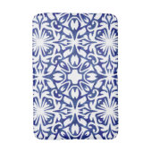 青と白の水色のタイルのパタスペインのーン バスマット (正面縦)