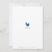 青と白の水色のフローラリハーサルディナー 招待状 (裏面)