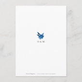 青と白の水色のフローラ結婚の詳細 エンクロージャーカード (裏面)