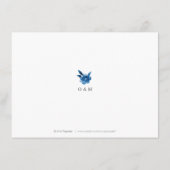 青と白の水色のフローラ結婚式 エンクロージャーカード (裏面)