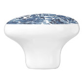 青と白の水色のフローラ蝶エレガント セラミックノブ (側面)