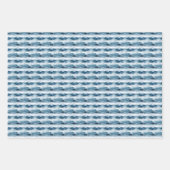 青と白の水色の山 ラッピングペーパーシート (正面3)