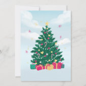 青と白の水色クリスマスベビーシャワー 招待状 (裏面)