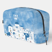 青と白の水色サントリーニギリシャモノグラム ドップキット (右コーナー)