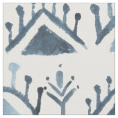 青と白の水色モロッコタイルパターン ファブリック (クローズアップ)