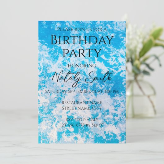 青と白の氷の惑星の表面 招待状 (スタンド正面)