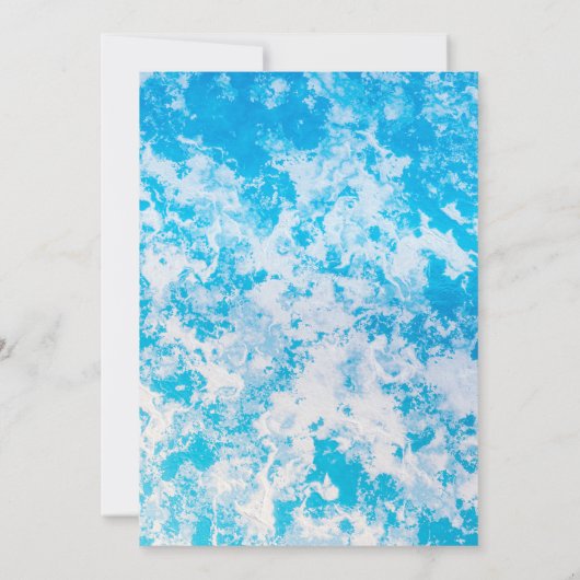 青と白の氷の惑星の表面 招待状 (裏面)