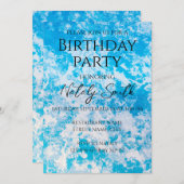 青と白の氷の惑星の表面 招待状 (正面/裏面)