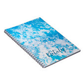 青と白の氷パーソナライズされた面 ノートブック (右側)