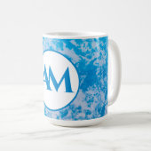 青と白の氷惑星の表面名 コーヒーマグカップ (正面右)