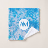 青と白の氷惑星の表面名 バスタオルセット (ウォッシュタオル)