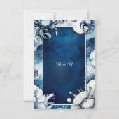 青と白の沿岸の結婚vibe 出欠カード (裏面)