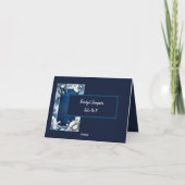 青と白の沿岸のvibeの結婚シーティングカード サンキューカード (裏面)