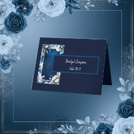 青と白の沿岸のvibeの結婚シーティングカード サンキューカード