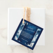 青と白の沿岸のvibe結婚式の引き出物ラベル フェイバータグ (インサイチュ)