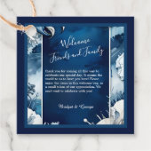 青と白の沿岸のvibe結婚式の引き出物ラベル フェイバータグ (正面)