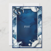 青と白の沿岸のvibe結婚式招待状 (裏面)