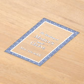 青と白の沿岸地中海の結婚式の招待 アクリル招待状 (レイダウン)