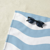 青と白の沿岸波パターン ビーチタオル (インサイチュ)