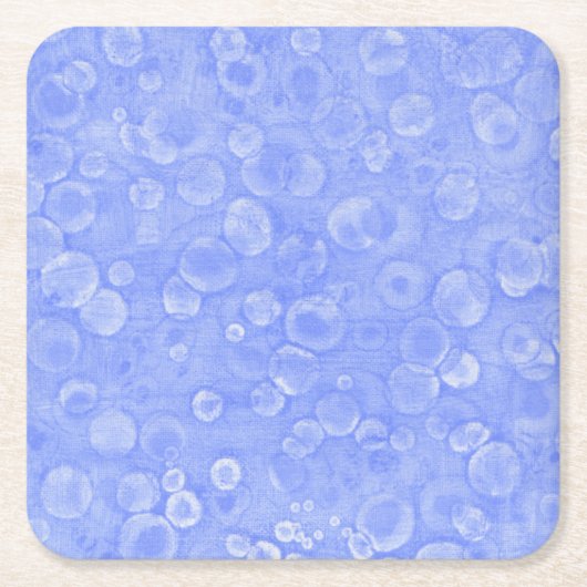 青と白の泡 スクエアペーパーコースター (正面)