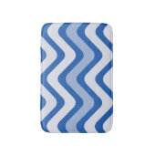 青と白の波のパターン バスマット (正面縦)