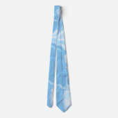 青と白の波の色合い ネクタイ (裏面)