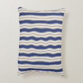 青と白の波ストライプ線 アクセントクッション (裏面(縦))