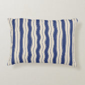 青と白の波ストライプ線 アクセントクッション (裏面)