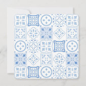 青と白の波状レモ縁どンブライダルシャワー 招待状 (裏面)