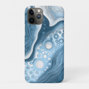 青と白の流体アート iPhone 11 PROケース