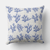 青と白の海の珊瑚の装飾用クッション クッション (裏面)