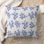 青と白の海の珊瑚の装飾用クッション クッション (ブランケット)