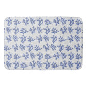 青と白の海サンゴアロバープリント バスマット (正面)