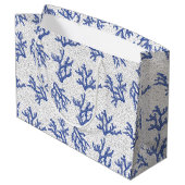 青と白の海サンゴアロバープリント ラージペーパーバッグ (裏面アングル)