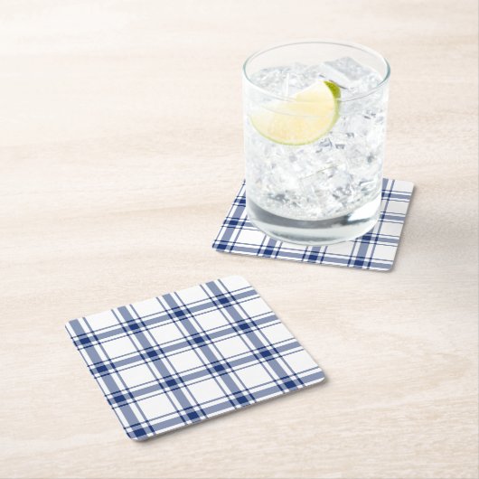 青と白の海事広場 スクエアペーパーコースター (インサイチュ)