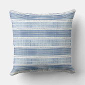 青と白の海岸線のパターン クッション (裏面)